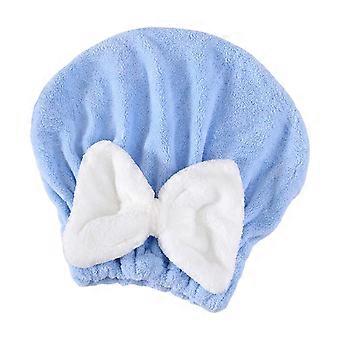 Super saugfähiges Mikrofaser-Haarhandtuch für Damen, schnelltrocknend, mit weichem Verschluss, für alle Haartypen geeignet (27 cm).