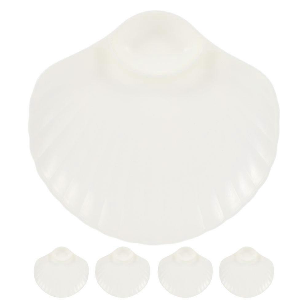 Shell Shaped Dumpling Plate Serving Tray for Food Serving 20Pcs White