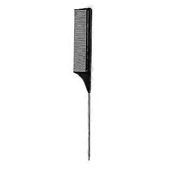 Peigne de coiffure en acier, pointe d'aiguille, queue en plastique, peigne de coupe et de mise en valeur, peigne de coiffure