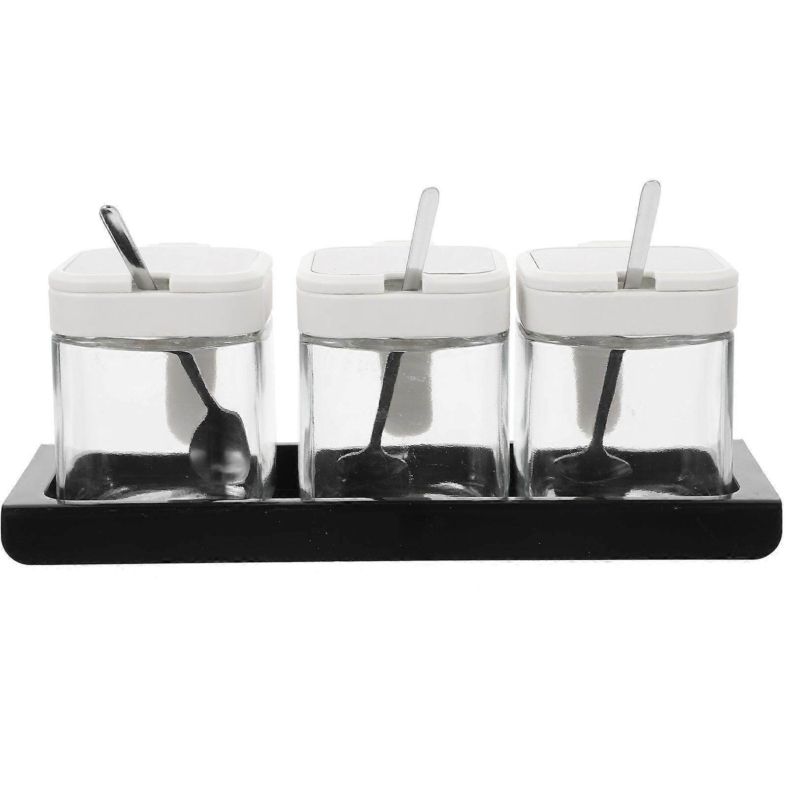 Glass Condiment Jar Multi-Function Salt Container for Storage Use 1Set