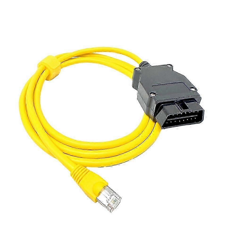 ENET Ethernet Cable for BMW, OBD2 Diagnostic Coding Tool, ICOM Compatible, Yellow, 1 Pack