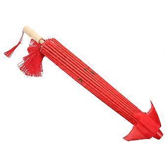Decorative Flowing Tassel Umbrella Classical Umbrella for Decoration Red Wood