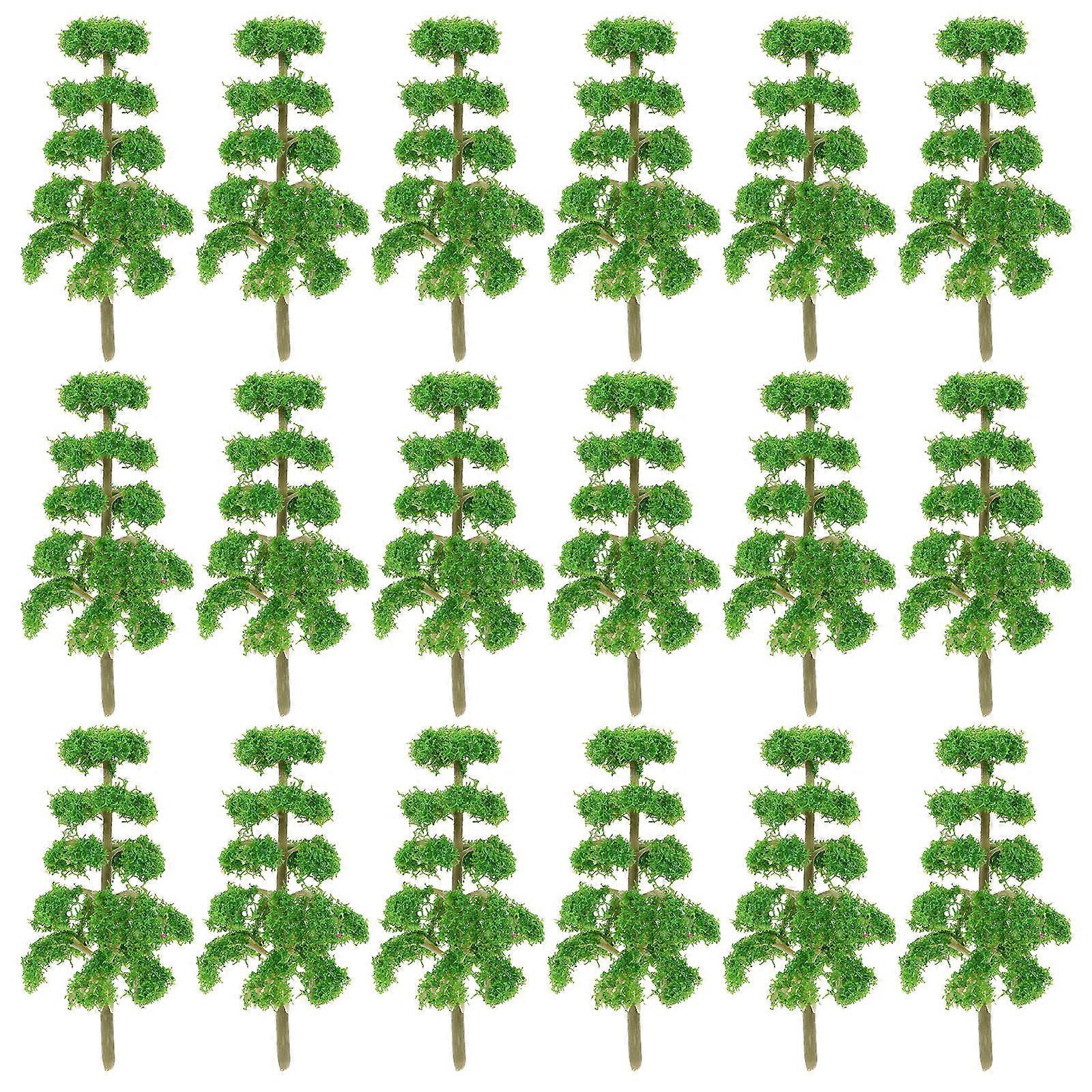 Green Miniature Tree Pine Models for Decoration 20Pcs Model Train Scenery