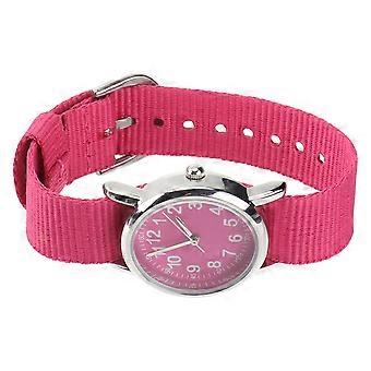 Waterproof Quartz Watch Rosy Braided Band Daily Use Kids 2.8*25cm Time Keeping 1Pack