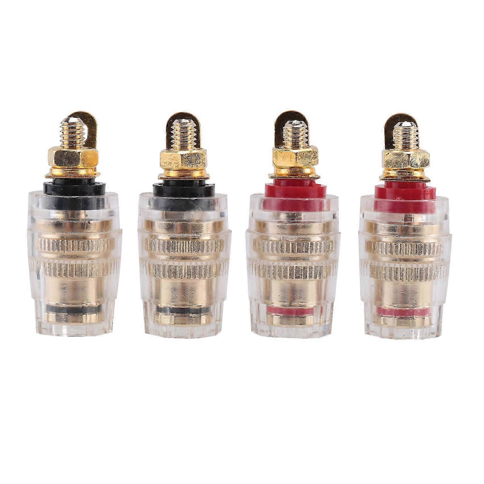 4Pc Amplifier Speaker Terminal Binding Post 4mm Banana Plug Jack