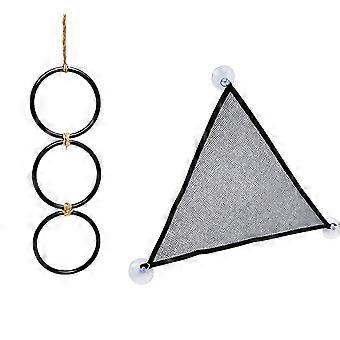 Reptiles Climbing Rings And Hammock Bed Breathable Nylon Climbing Toy For Snake Lizards And Amphibians Resting Place Multicolor