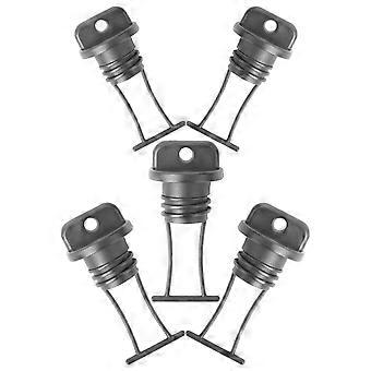 5pcs Portable Universal Kayak Taper Drain Plug Practical Canoe Drain Holes Stopper Bung For Dinghy Boat Kayak Accessories (Black)