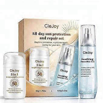 Light Calming Sun Protection Combo Reduces Outdoor Sun Irritation, Suitable For Household Pre-Travel Sun Prep And Summer Daily Commuting Anti-UV Skin