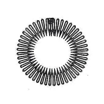 9 Stück Volle kreisförmige Stretch Kamm Flexible Kunststoff Kreis Kamm Stretch Haarkamm Stirnband Haarband Halter für Frauen Mädchen, 2Farben (schwarz, W