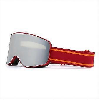 Ski Snowboard Goggles compatible with Men & Women Protection Dark Red Frame