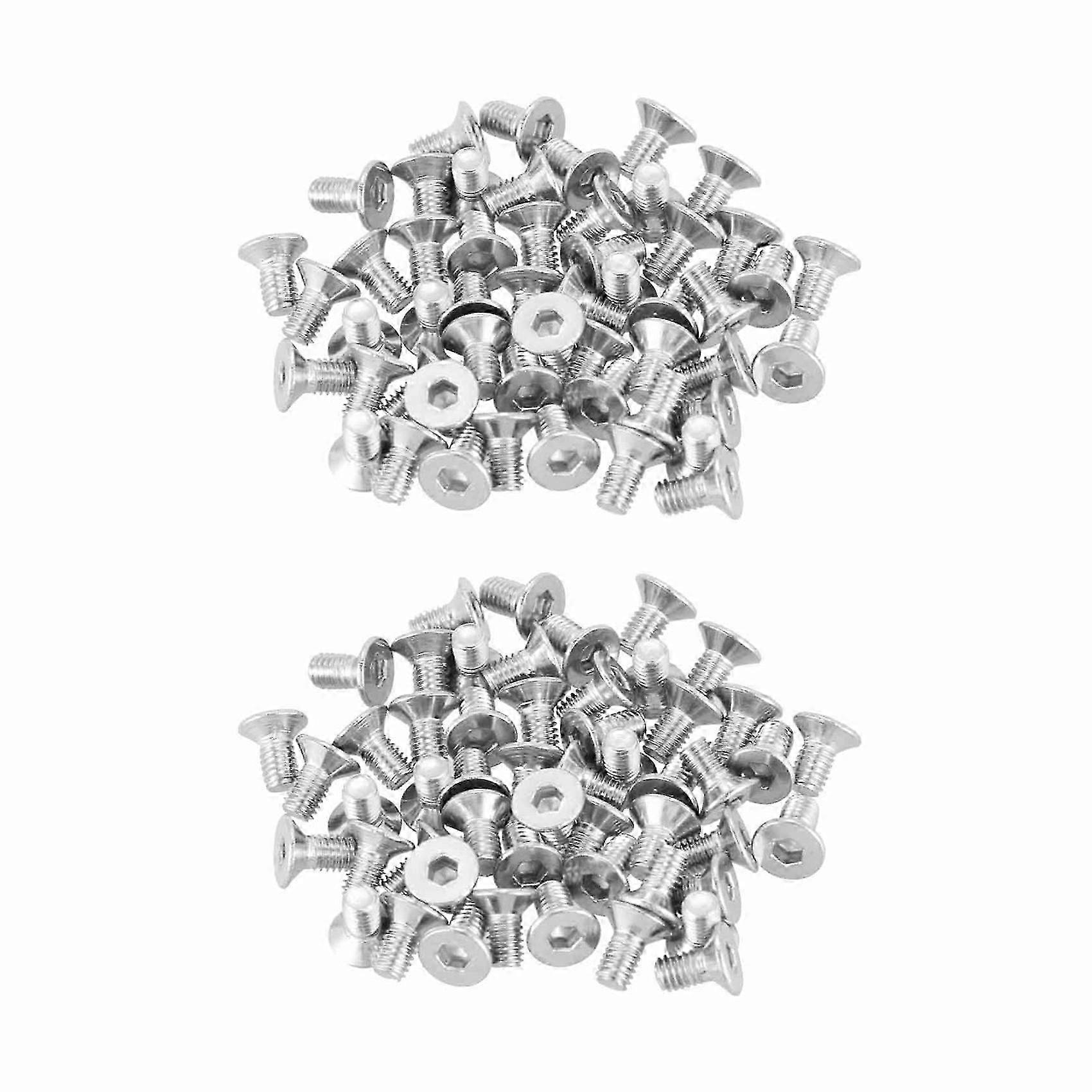 M3 x 6mm Hex Socket Countersunk Flat Head Screw Bolts 100Pcs