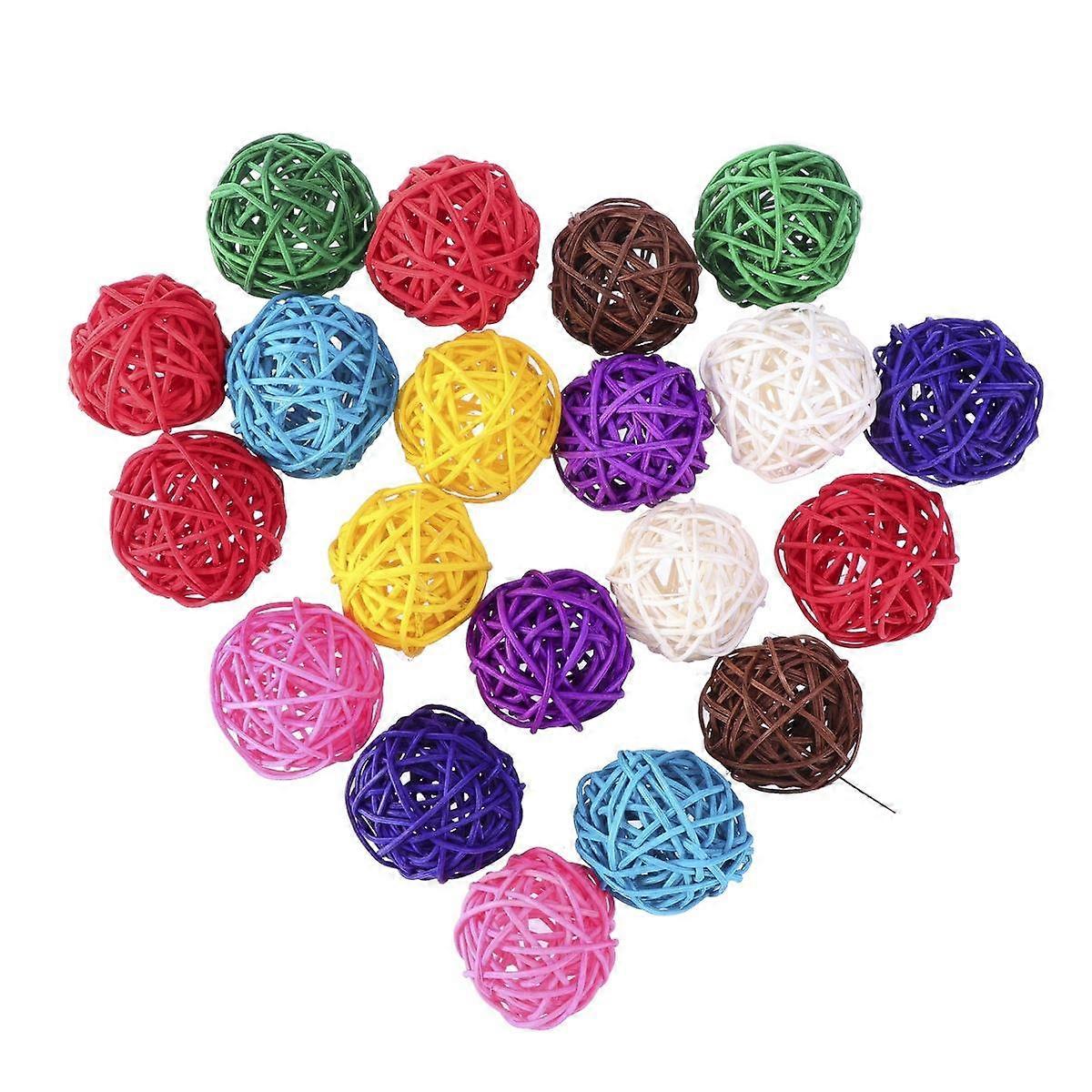 Boules de rotin décoratives à suspendre pour mariage et Noël (lot de 60 pièces)