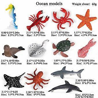 12-Piece Sea Life Figures Set, Mini Realistic Ocean Animal Toys, Educational Underwater Creatures for Kids, Easter Egg Fillers, Aquarium Decorations