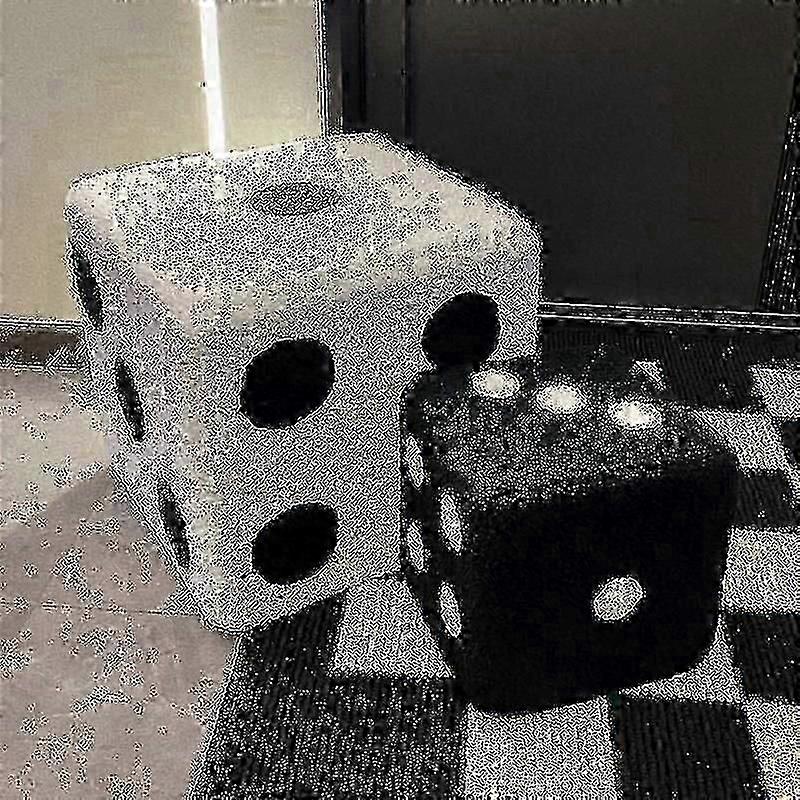 Dice Shaped Plush Stool Square Footstool for Home Decor