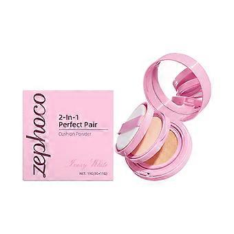 Base Cushion 2 em 1 Zephoco Ivory: Natural e leve, proporciona um acabamento mate luminoso e duradouro.