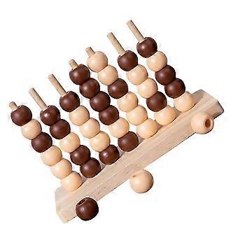 Wooden Four in a Row Chess Toy Board Game for Logical Training Strategy Travel Set