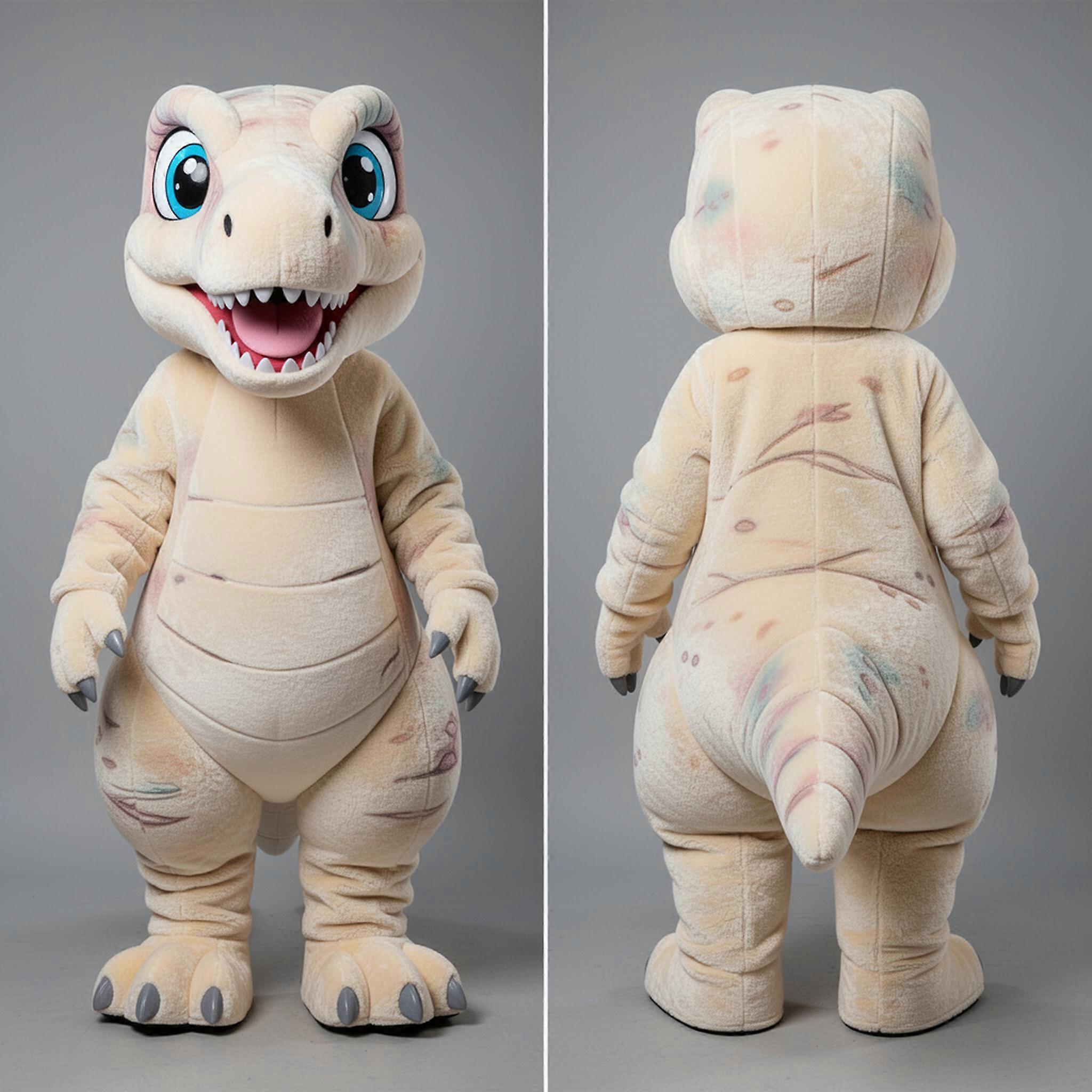 MASTICOT Cream Rounded Deinonychus Mascot