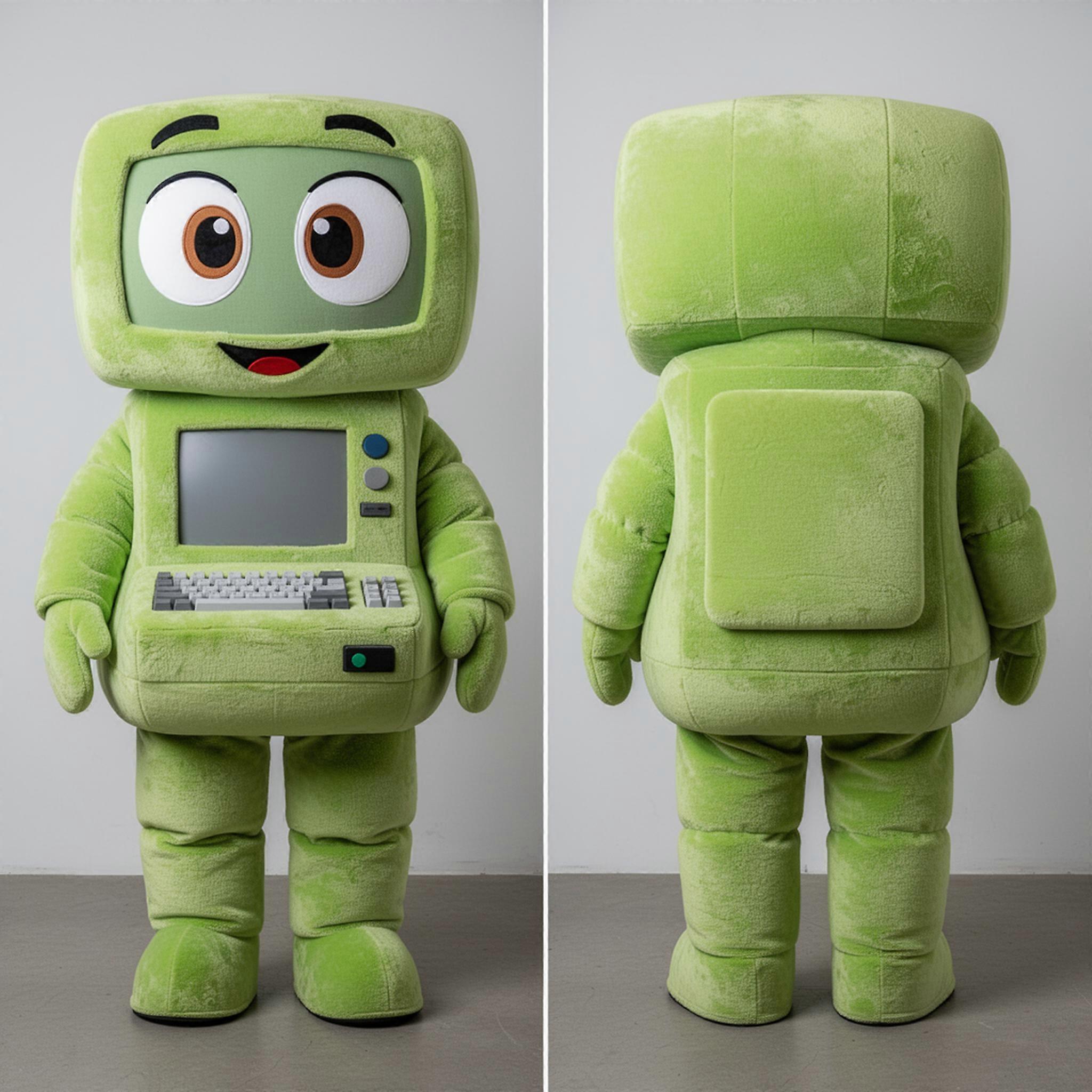 MASTICOT Lime Green Broad Shouldered Computer Mascot