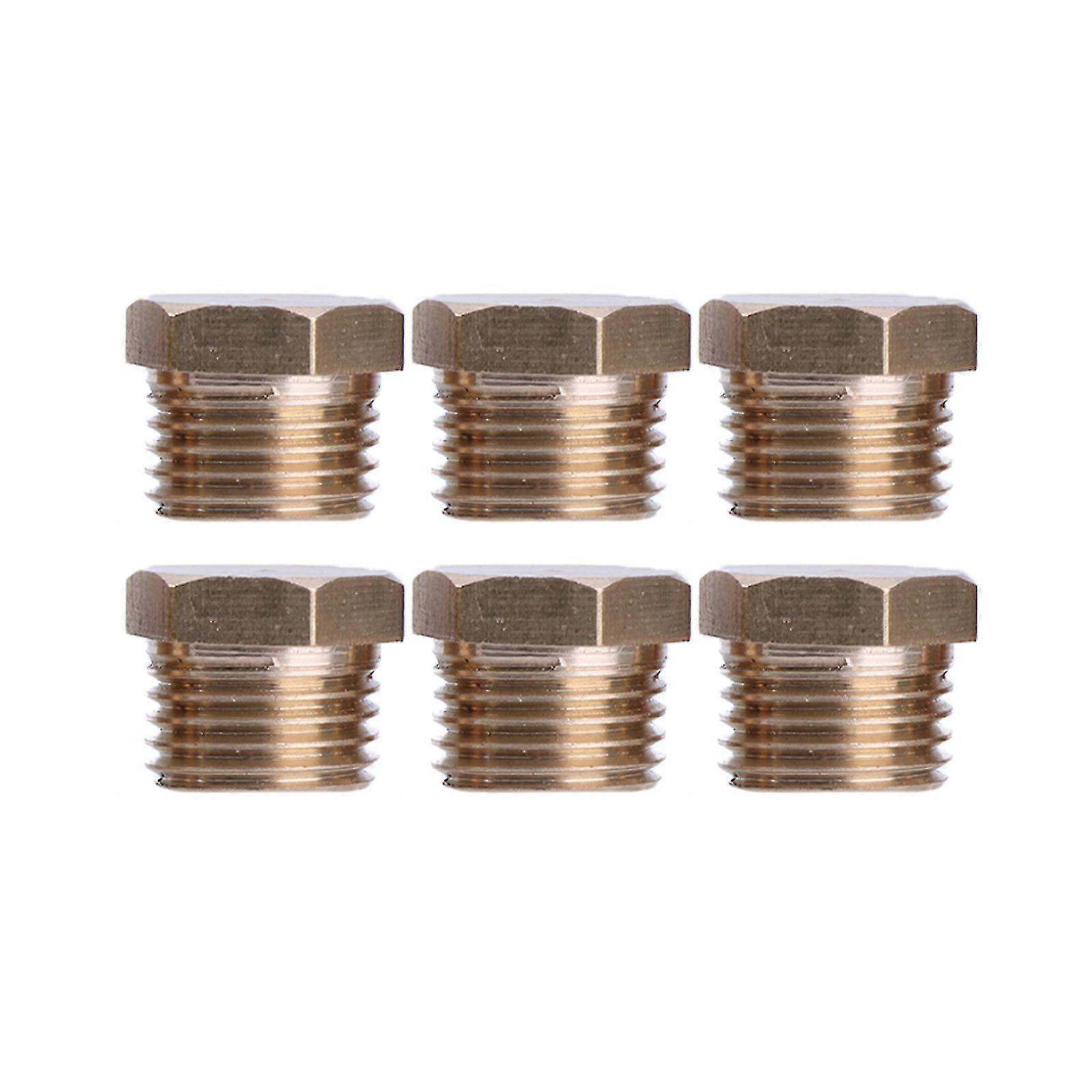 6pcs Threaded Pipe Stop Brass Plugs G1/4 Pipe Inserts Pipe Plugs with Hexagons User Friendly Sealing Solution compatible with Pipe