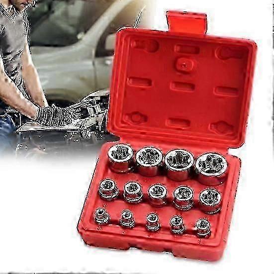 14Pcs Durable Socket Rustless E-type Set Effortless Hexagonal Socket Torx Socket Combination Tool Home 25-26 26-27