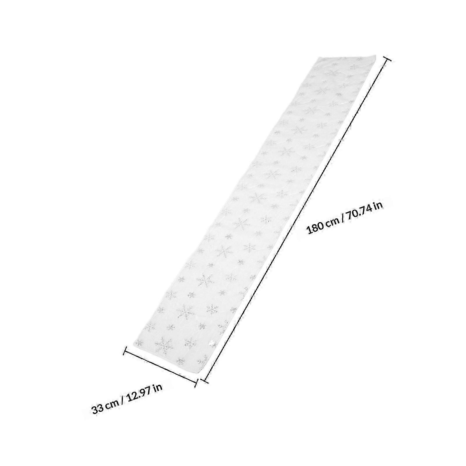 Table Runner for Christmas Table Decor with Plush Material Silver