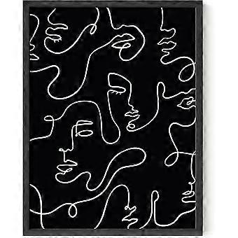 Minimalist Line Art  Abstract Picasso-Inspired Drawing Modern Boho Jigsaw Puzzle HAA316