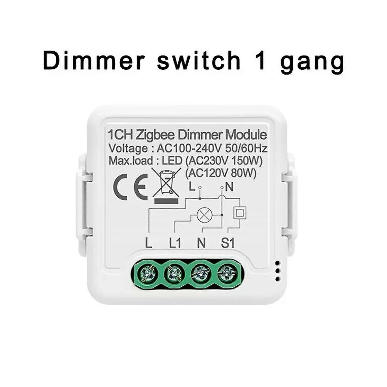 For Smart ZigBee Dimmer Switch Module 1/2 Gang Dimmable Light Switch