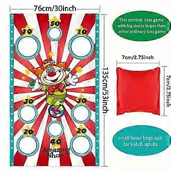 Festive 4th of July Sandbag Toss Game Banner - Colorful Independence Day Party Decoration Outdoor