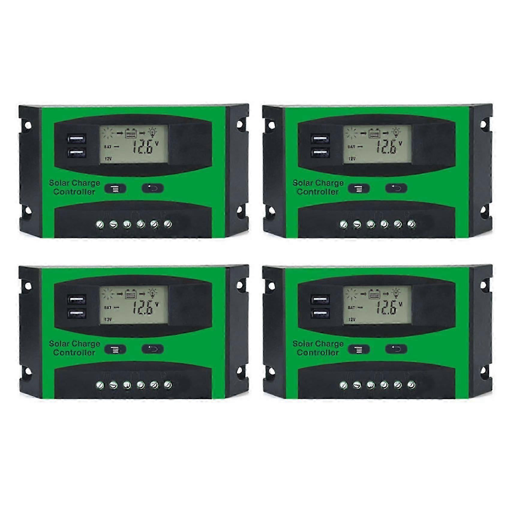 30a 12v 24v Solar Controller Lcd Function Dual Usb Charge Regulator