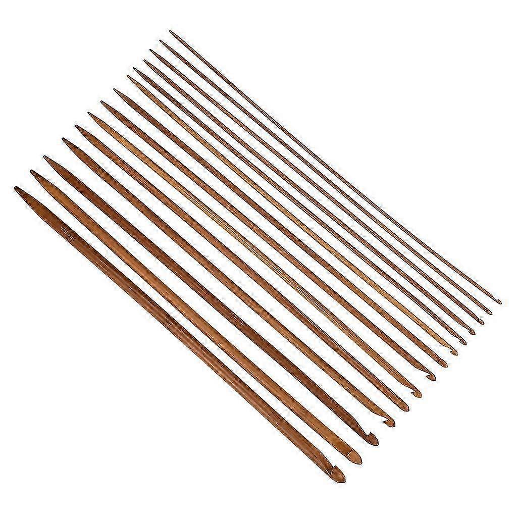 Smooth Long Wood Crochet Hook Set