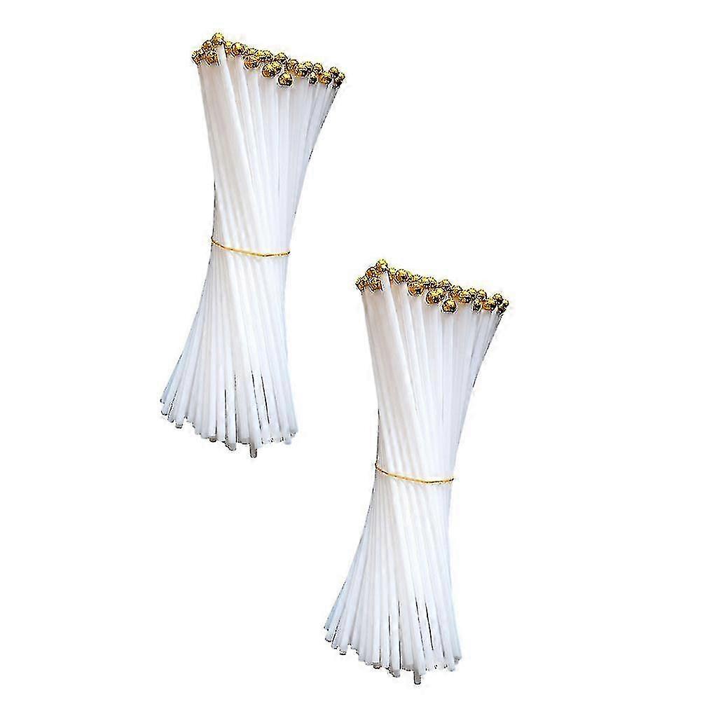 30cm White Plastic Flagpoles 100 Pack