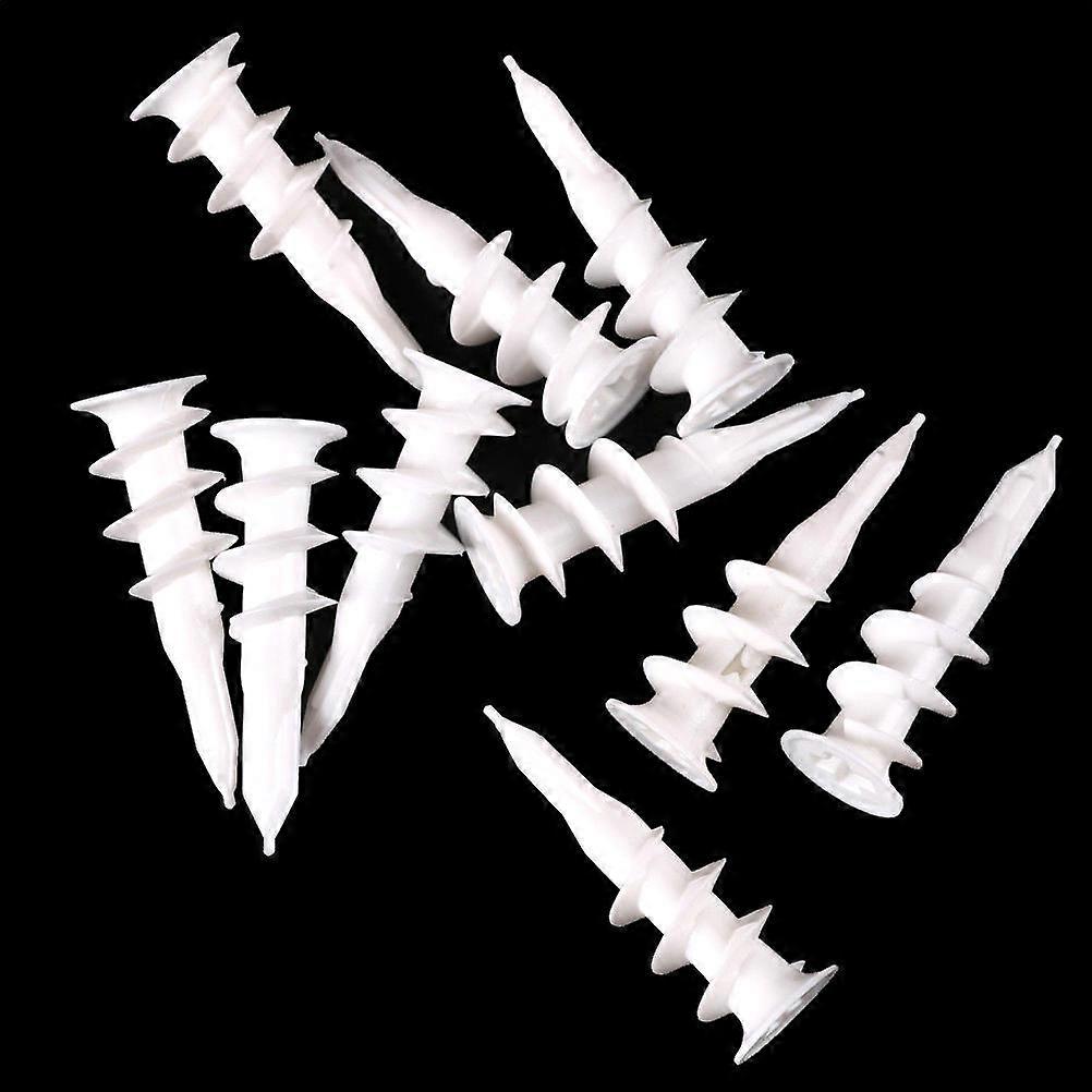 10 Pcs Self Drilling Wall Threaded Drywall Plastic Auger Anchors
