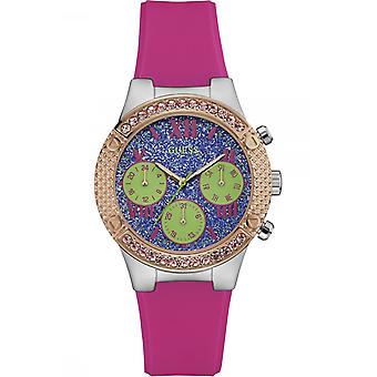 Guess rockstar Quartz Analog Woman Watch with W0773L3 Silicone Bracelet