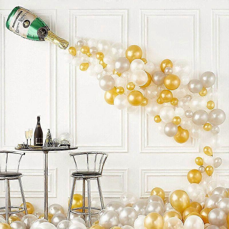 Chic Metallic Gold White Balloons