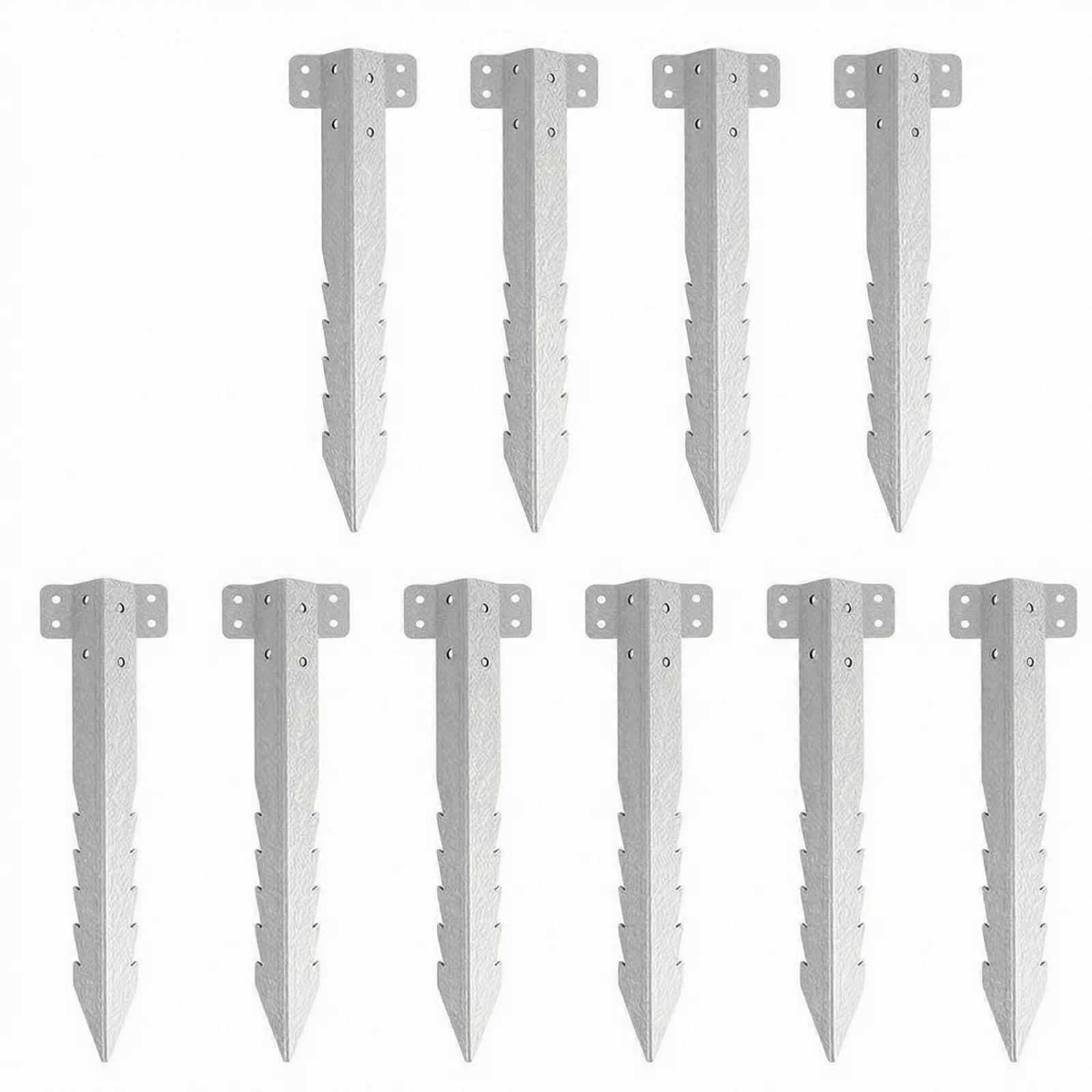 10 Pieces Galvanized Sleeper Bracket Heavy-Duty Metal Sleeper Bracket Self