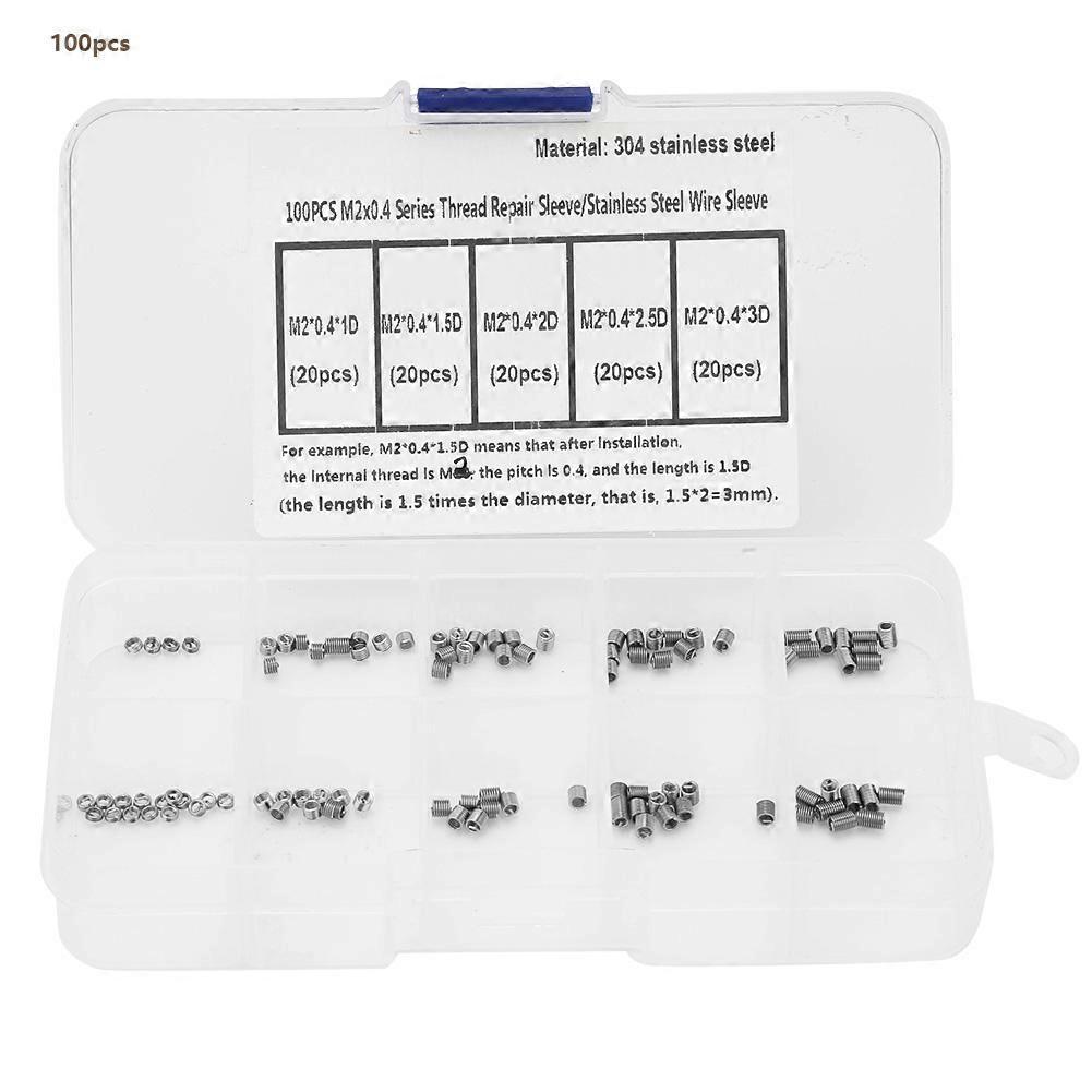 100 pcs Coiled Wire Thread    Insert Stainless Steel Thread Screws Sleeve (#1)