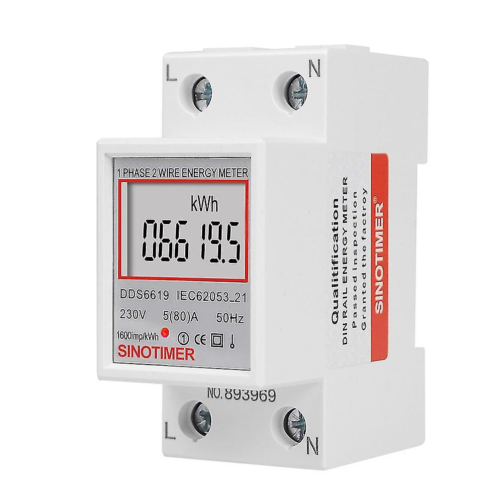 Din Rail Dds6619-005 Dds6619-005 Electric Power Meter Two Wire Single Phase Power Wattmeter Electricity