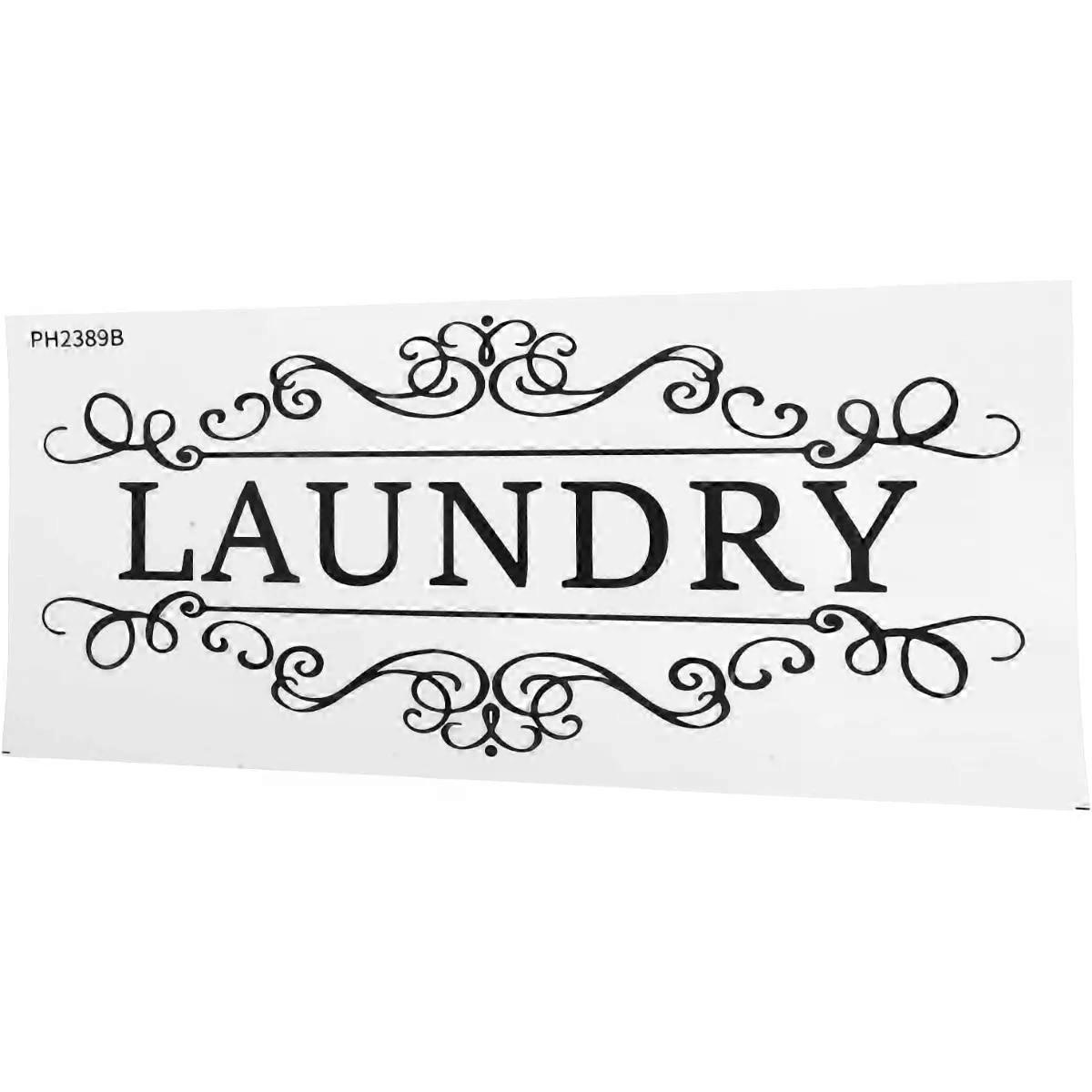 Stickers Waterproof Removable Black Laundry Wall Decal