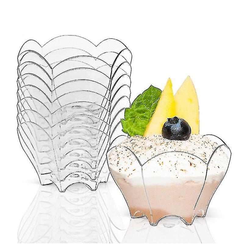 12pcs Disposable Plastic Dessert Cup Tableware Transparent Mini Ice Cream Mousse Cup For Home Summer