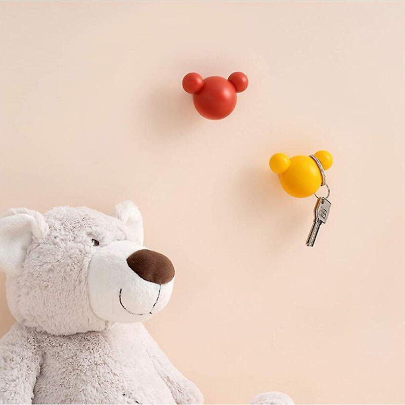 4 Crochets Muraux Autocollants En Forme De Chat - ABS, 4 Couleurs, Sans Perçage, Pour Clés, Serviettes, Cuisine, Salle De Bain