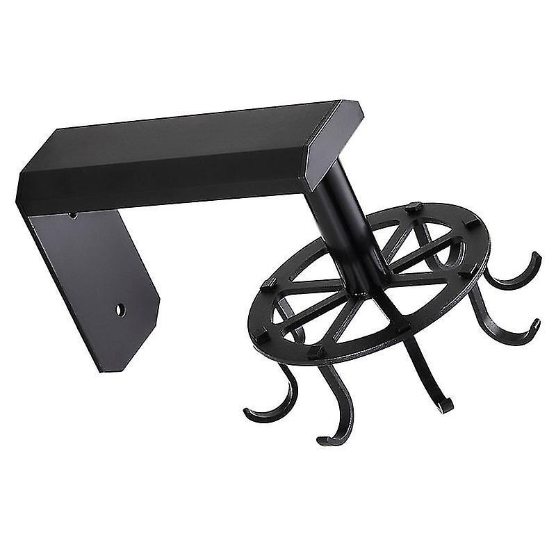 13X10cm Black Utility Hooks 1set Multi-function Rotating Hooks Punch Free Storage Hangers Practical
