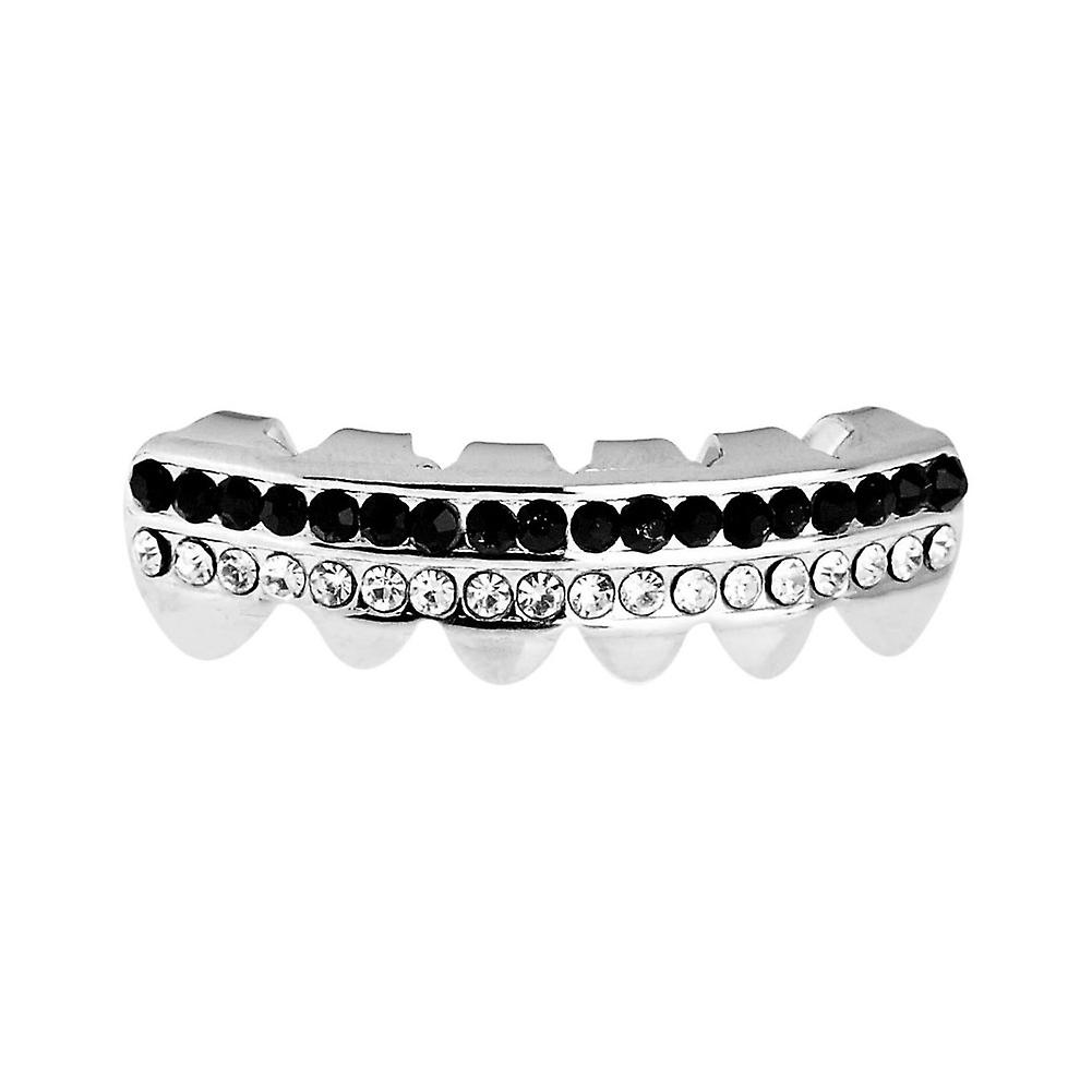 One size fits all bling Grillz - DOUBLE DECK BOTTOM - silver