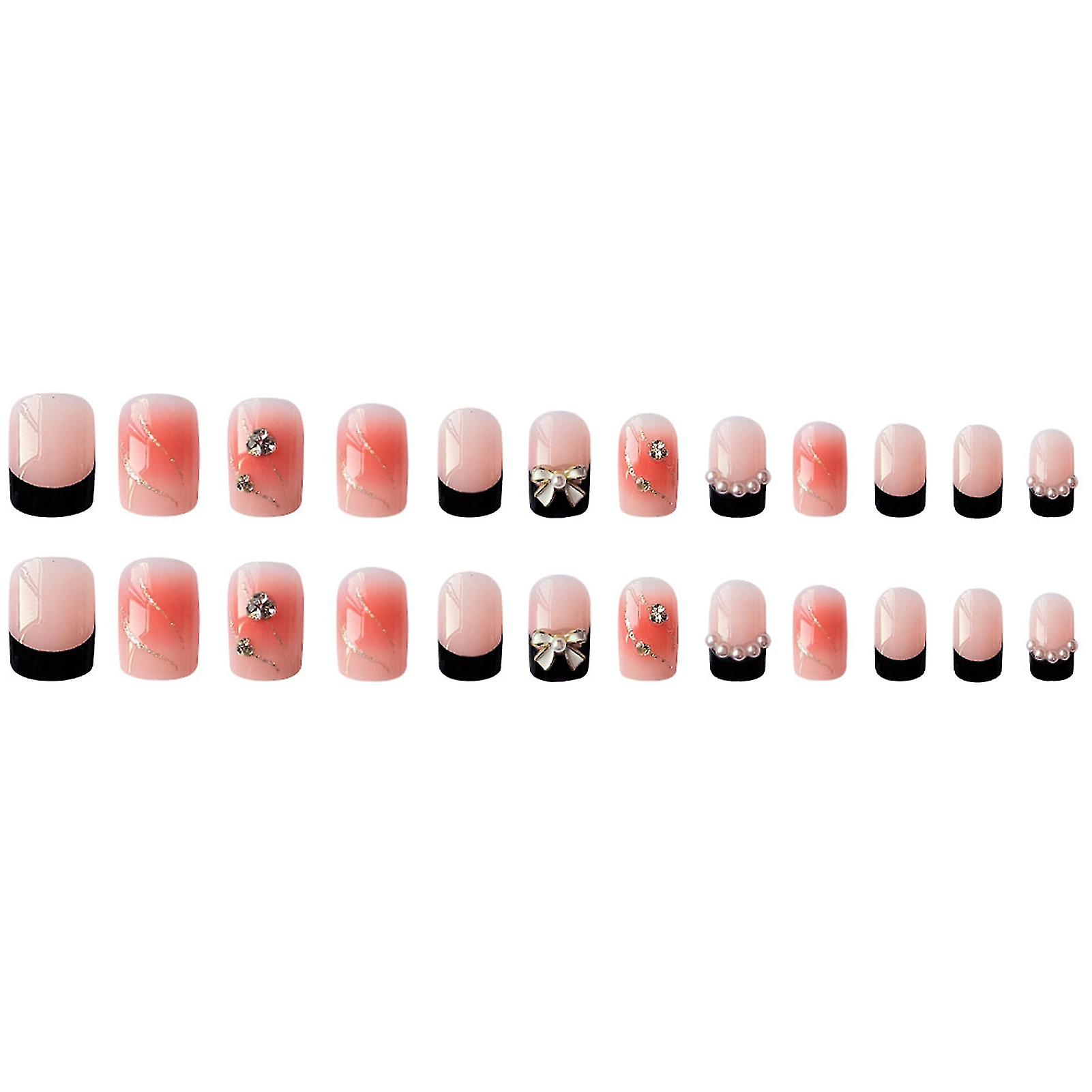 Delicate Press-on Nails With Pearl Thin Full Cover Nail Ornament For Finger Nail Diy At Home