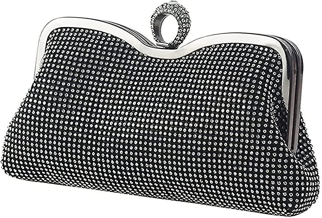 Rhinestone Ladies Clutch (negro)