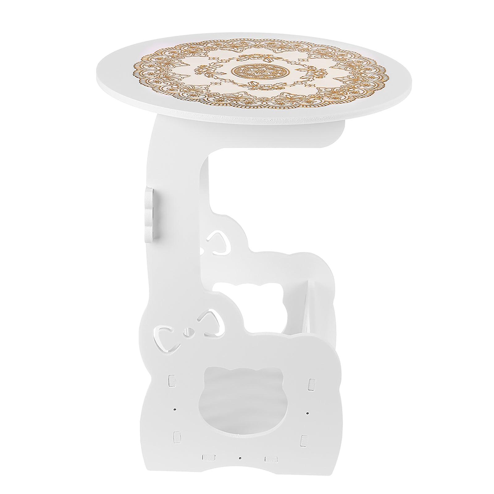 European Bedside Lamp Balcony Side White Small Round Storage Coffee Table Desk