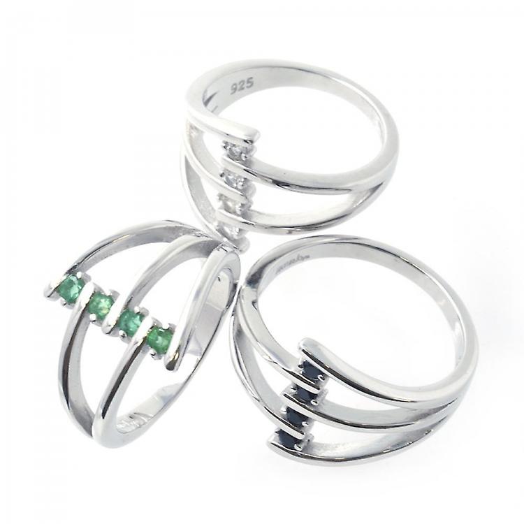 925 Silver And Gems Ring