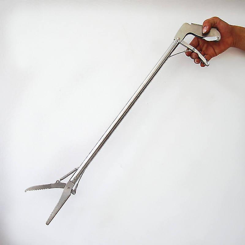 43 Inch Snake Tongs Reptile Grabber - Stainless Steel Wide Jaw Catcher With Rubber Grip, Professional Handling Tool