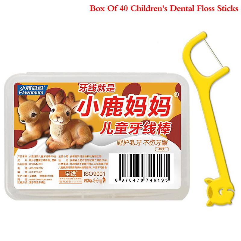 40pcs Baby Floss Cartoon Plastic Toothpick High Fine Baby Floss Stick Tools