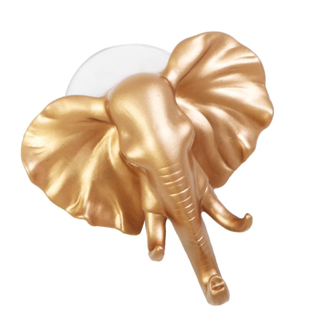 Elk Elephant Head Suction Hooks Wall Hanger Rack Holder  Silver-Elephant