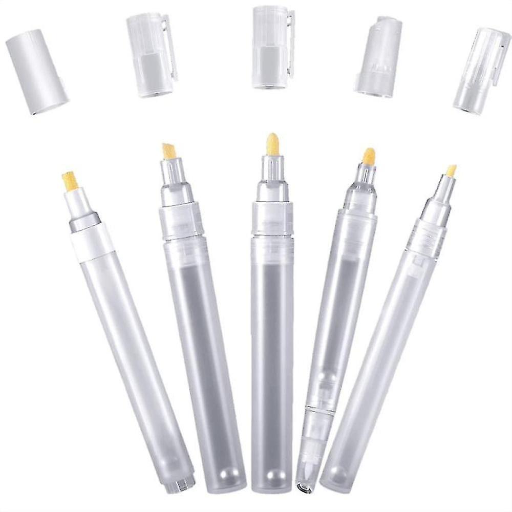 5pcs Empty Refill Paint Markers Blank Refillable Paint Pens Empty Refillable Marker For Painting Transparent Pen Tube